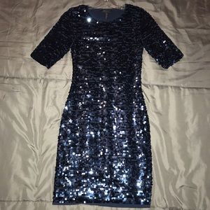 BCBG Navy blue sequin cocktail dress